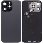 Apple iPhone 15 Pro Max Back Cover with Magnet Bazel incl NFC and Flash Flex - Black Titanium Pulled B