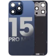 Apple iPhone 15 Pro Max Back Cover with Magnet Bazel incl NFC and Flash Flex - Blue Titanium Pulled C