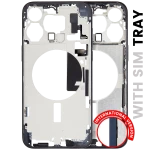 Apple iPhone 15 Pro Max Middle Frame with Small Parts (No Charger Flex) - Blue Titanium Pulled C