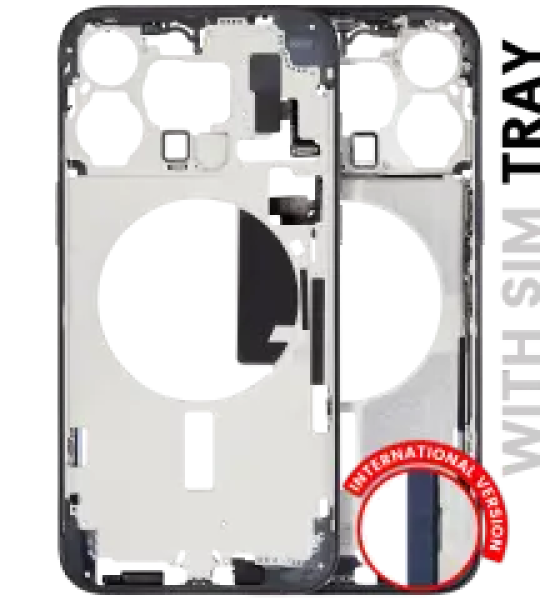 Apple iPhone 15 Pro Max Middle Frame with Small Parts (No Charger Flex) - Blue Titanium Pulled C