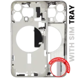 Apple iPhone 15 Pro Max Middle Frame with Small Parts (No Charger Flex) - White Titanium Pulled C