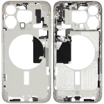 Apple iPhone 15 Pro Max Middle Frame with Small Parts (No Charger Flex) - White Titanium Pulled C