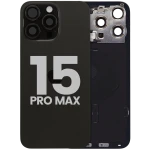 Apple iPhone 15 Pro Max Back Cover with Magnet Bazel incl NFC and Flash Flex - Black Titanium Pulled A