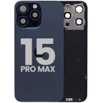 Apple iPhone 15 Pro Max Back Cover with Magnet Bazel incl NFC and Flash Flex - Blue Titanium Pulled B