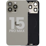 Apple iPhone 15 Pro Max Back Cover with Magnet Bazel incl NFC and Flash Flex - Natural Titanium Pulled C