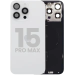 Apple iPhone 15 Pro Max Back Cover with Magnet Bazel incl NFC and Flash Flex - White Titanium Pulled C