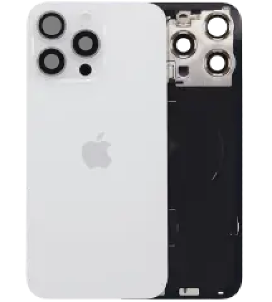 Apple iPhone 15 Pro Max Back Cover with Magnet Bazel incl NFC and Flash Flex - White Titanium Service Pack