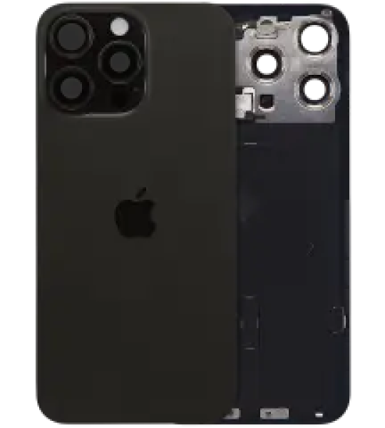 Apple iPhone 15 Pro Max Back Cover with Magnet Bazel incl NFC and Flash Flex - Black Titanium Service Pack
