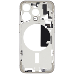 Apple iPhone 15 Pro Middle Frame with Small Parts (No Charger Flex) - White Titanium Pulled A