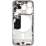 Apple iPhone 15 Pro Middle Frame with Small Parts (No Charger Flex) - White Titanium Pulled A