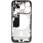 Apple iPhone 15 Pro Middle Frame with Small Parts (No Charger Flex) - Black Titanium Pulled A