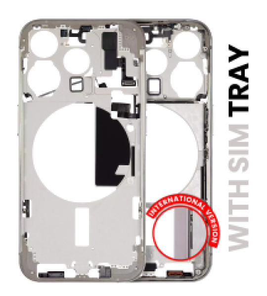 Apple iPhone 15 Pro Middle Frame with Small Parts - Natural Titanium Pulled A
