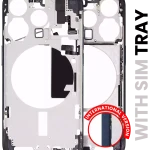 Apple iPhone 15 Pro Middle Frame with Small Parts (No Charger Flex) - Blue Titanium Pulled A