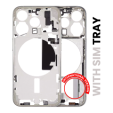 Apple iPhone 15 Pro Middle Frame with Small Parts (No Charger Flex) - White Titanium Pulled A