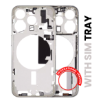 Apple iPhone 15 Pro Middle Frame with Small Parts (No Charger Flex) - White Titanium Pulled A