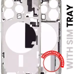 Apple iPhone 15 Pro Middle Frame with Small Parts (No Charger Flex) - White Titanium Pulled A