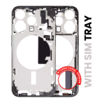 Apple iPhone 15 Pro Middle Frame with Small Parts (No Charger Flex) - Black Titanium Pulled A