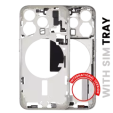 Apple iPhone 15 Pro Middle Frame with Small Parts (No Charger Flex) - White Titanium AM Plus