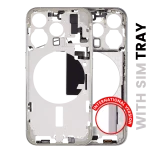 Apple iPhone 15 Pro Middle Frame with Small Parts (No Charger Flex) - White Titanium AM Plus