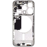Apple iPhone 15 Pro Middle Frame with Small Parts (No Charger Flex) - White Titanium AM Plus