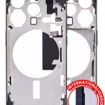 Apple iPhone 15 Pro Middle Frame with Small Parts (No Charger Flex) - Blue Titanium AM Plus
