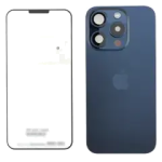 Apple iPhone 15 Pro Back Cover with Magnet Bazel incl NFC and Flash Flex - Blue Titanium Service Pack