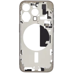 Apple iPhone 15 Pro Middle Frame with Small Parts (No Charger Flex) - Natural Titanium Pulled B