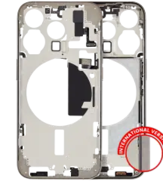Apple iPhone 15 Pro Middle Frame with Small Parts (No Charger Flex) - Natural Titanium Pulled B
