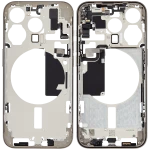 Apple iPhone 15 Pro Middle Frame with Small Parts (No Charger Flex) - Natural Titanium Pulled B