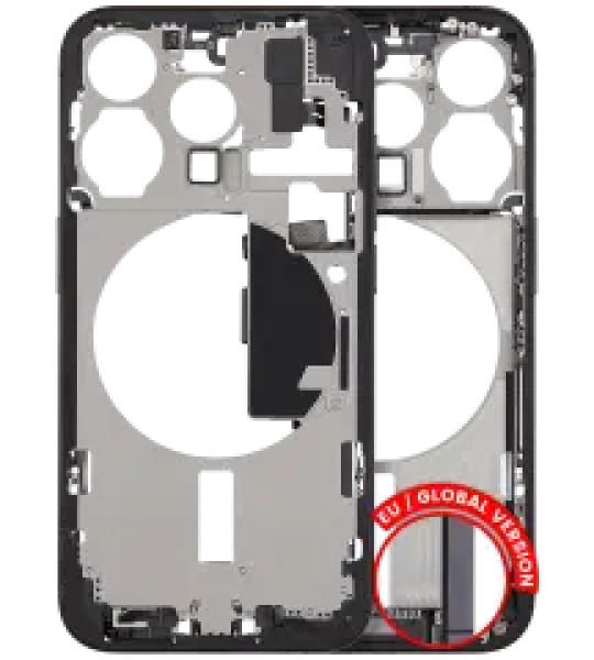 Apple iPhone 15 Pro Middle Frame with Small Parts - Black Titanium Pulled B