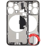 Apple iPhone 15 Pro Middle Frame with Small Parts - White Titanium Pulled A