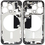 Apple iPhone 15 Pro Middle Frame with Small Parts (No Charger Flex) - Black Titanium Pulled B