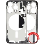 Apple iPhone 15 Pro Middle Frame with Small Parts (No Charger Flex) - Black Titanium Pulled A