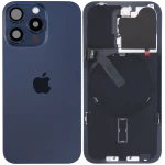 Apple iPhone 15 Pro Back Cover with Magnet Bazel incl NFC and Flash Flex - Blue Titanium Service Pack