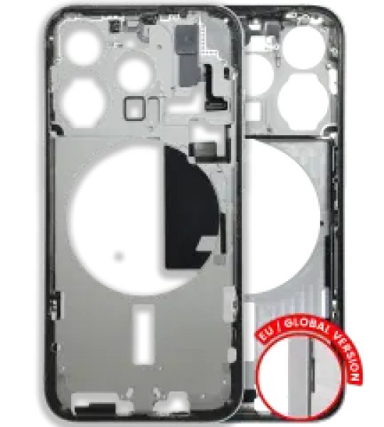 Apple iPhone 15 Pro Middle Frame with Small Parts (No Charger Flex) - White Titanium Pulled C