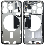 Apple iPhone 15 Pro Middle Frame with Small Parts (No Charger Flex) - White Titanium Pulled C