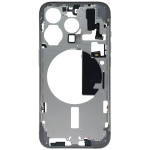Apple iPhone 15 Pro Middle Frame with Small Parts (No Charger Flex) - White Titanium Pulled B