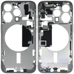 Apple iPhone 15 Pro Middle Frame with Small Parts (No Charger Flex) - White Titanium Pulled B