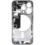 Apple iPhone 15 Pro Middle Frame with Small Parts (No Charger Flex) - White Titanium Pulled B