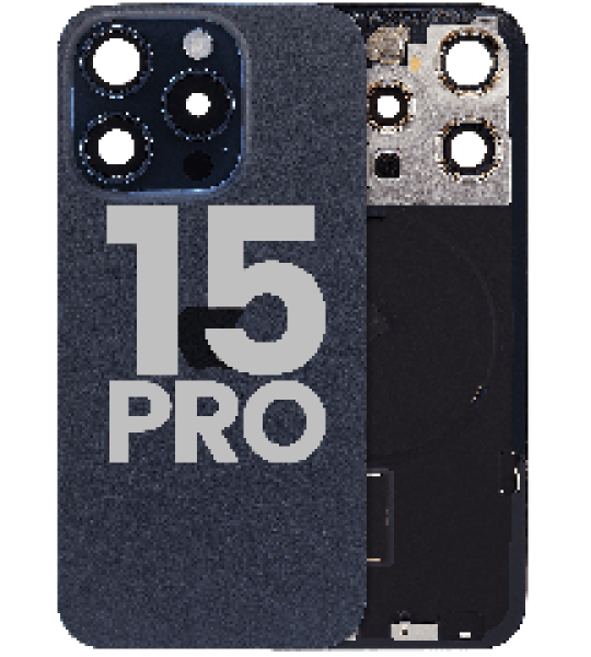 Apple iPhone 15 Pro Back Cover with Magnet Bazel incl NFC and Flash Flex - Blue Titanium Pulled A