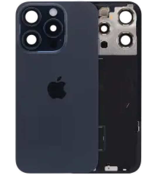 Apple iPhone 15 Pro Back Cover with Magnet Bazel incl NFC and Flash Flex - Blue Titanium Service Pack