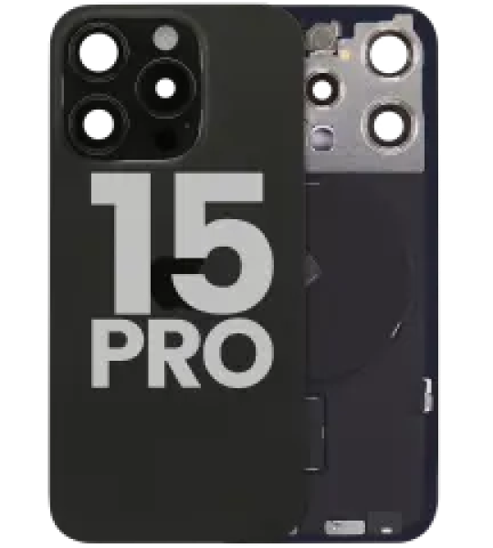 Apple iPhone 15 Pro Back Cover with Magnet Bazel incl NFC and Flash Flex - Black Titanium Pulled C