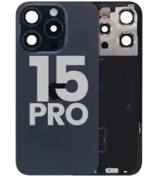 Apple iPhone 15 Pro Back Cover with Magnet Bazel incl NFC and Flash Flex - Blue Titanium Pulled C