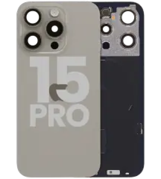 Apple iPhone 15 Pro Back Cover with Magnet Bazel incl NFC and Flash Flex - Natural Titanium Pulled C