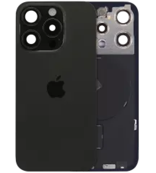 Apple iPhone 15 Pro Back Cover with Magnet Bazel incl NFC and Flash Flex - Black Titanium Service Pack
