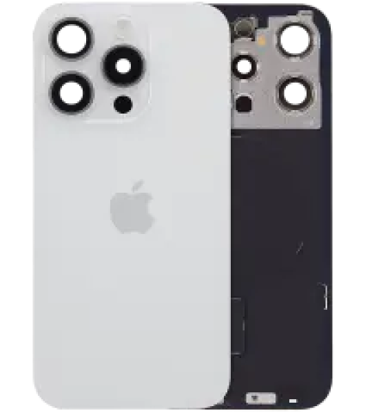Apple iPhone 15 Pro Back Cover with Magnet Bazel incl NFC and Flash Flex - White Titanium Service Pack