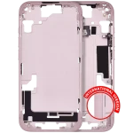 Apple iPhone 15 Middle Frame with Small Parts (No Charger Flex) - Pink Pulled A
