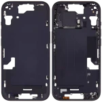 Apple iPhone 15 Middle Frame with Small Parts (No Charger Flex) - Black AM Plus