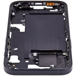 Apple iPhone 15 Middle Frame with Small Parts (No Charger Flex) - Black AM Plus