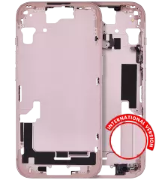 Apple iPhone 15 Middle Frame with Small Parts (No Charger Flex) - Pink AM Plus